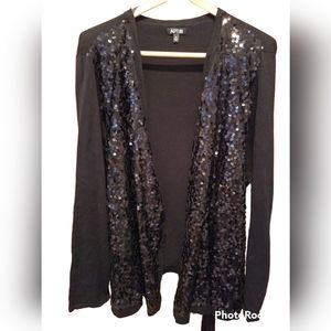 Apt. 9 Women's Black Sequin Cardigan Size 3x